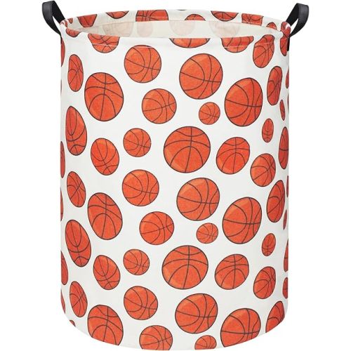 HIYAGON Basketball Kids Laundry hamper Baby Hamper for Nursery Boy and Girl Kids Dog Hamper Cute Kids Toys Storage Bin Organizer Basketball Room Decor for Home(Basketball)