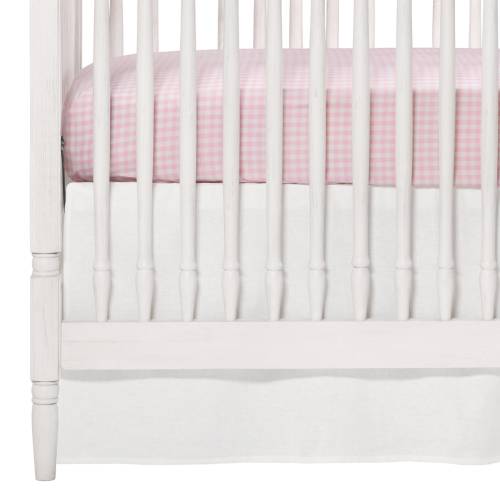 White Crib Skirt (Flat Panel) 17″ Drop | White Crib Skirt | White Baby Bedding | Elegant Crib Skirt