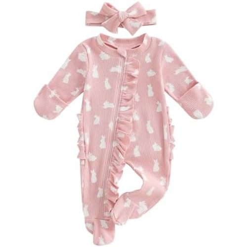 CIYCUIT Baby Girls Cactus Footies Newborn Zip Up Onesie Romper