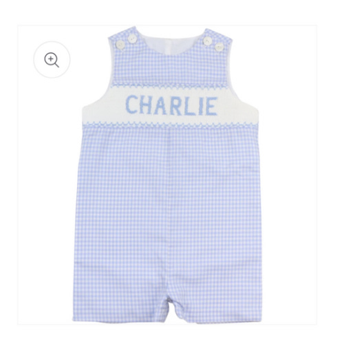 Blue Gingham Custom Smocked Jon Jon – Cecil & Lou