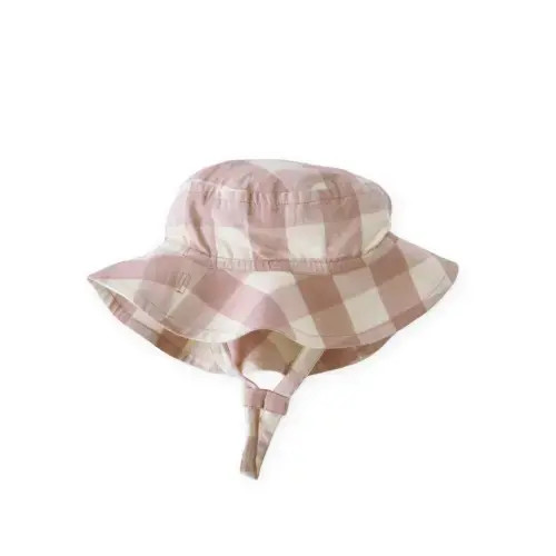 Bucket Hat 0-6 mos. in Checkmate Iris