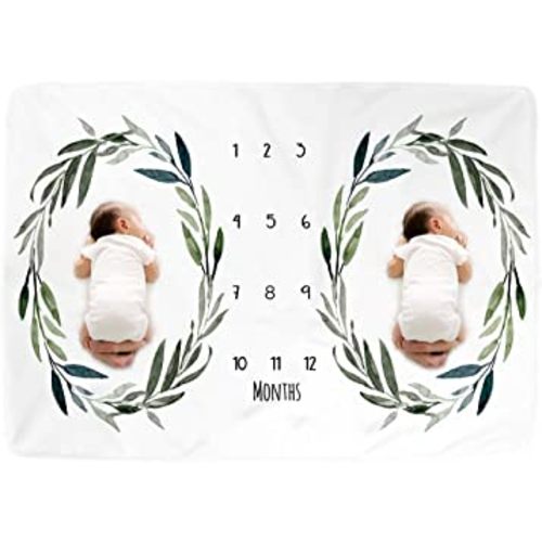 Kute 'n' Koo Premium Fleece Twins Baby Monthly Milestone Baby Blanket for Girl Boy, Large Personalized Photography Background Blankets, Thick Fleece for Mom Newborn
