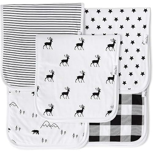 5-Pack Organic Cotton Burp Cloths – Large, Ultra-Soft 3-Layer Towels for Burping, Shoulder & Hand Use, Highly Absorbent