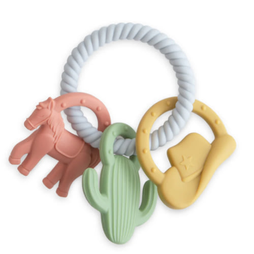 mushie Silicone Western Teething Ring Toy