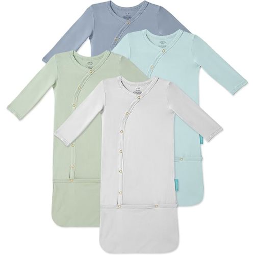 PurComfy Supersoft Baby Sleeper Gowns, Premium Bamboo Viscose Infant Nightgown Sleepers Preemie Newborn Snap Bundler