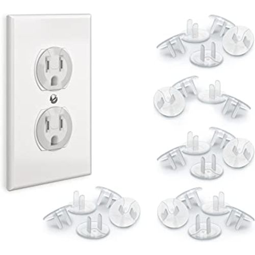 24 Pack Outlet Covers Baby Proofing, Provide Shock Prevention and Easy Installation, Safe and Secure Plastic Plug Covers for Power Sockets (24 Outlet Covers)