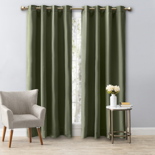 Ricardo Trading Ultimate Black Out Grommet Window Panel Curtain - Sage, 56"W X 84"L