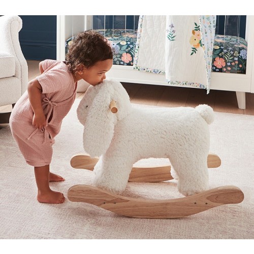 Sherpa Bunny Plush Nursery Rocker