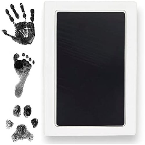 Clean Touch Ink Pad for Baby Handprints and Footprints – Inkless Infant Hand & Foot Stamp – Safe for Babies, Doesn’t Touch Skin – Perfect Family Memory or Gift – Black Print Kit by Tiny Gifts