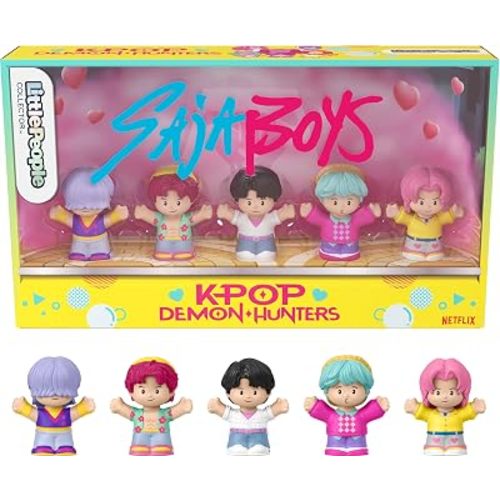 ​Little People Collector Kpop Demon Hunters: Saja Boys Special Edition Set for Movie Fans, 5 Figures in a Display Package