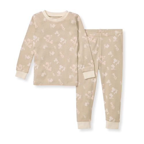 Burt's Bees Baby Girls' 2-Piece Long Sleeve Tee and Pants Organic Cotton Pajama Set