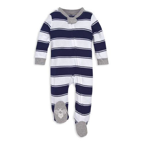 Burt's Bees Baby Boys' Organic Cotton Loose Fit Sleep and Play One-Piece Zip Front Footed Pajamas