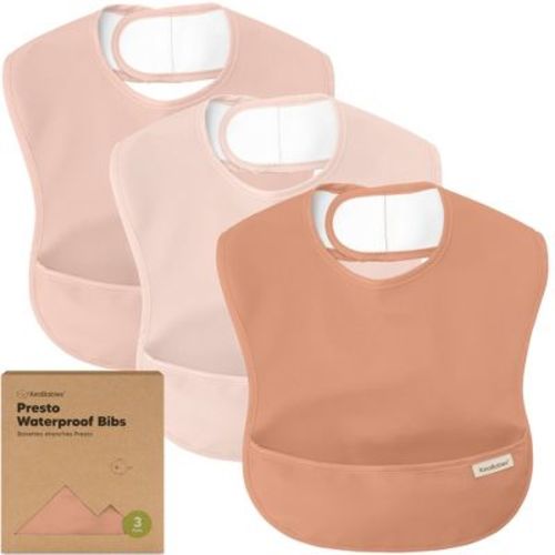 Keababies 3pk Presto Baby Bibs Waterproof With Food Catcher, Lightweight Toddler Bibs For Eating (slate)