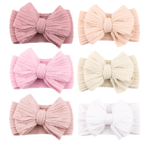 Niceye Handmade Baby Headbands Soft Stretchy Nylon Hair Bands with Bows for Newborn Infant Baby Toddler Girls