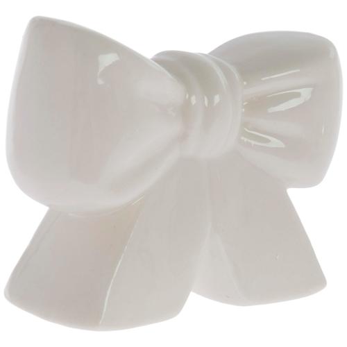 White Mini Ceramic Standing Bow