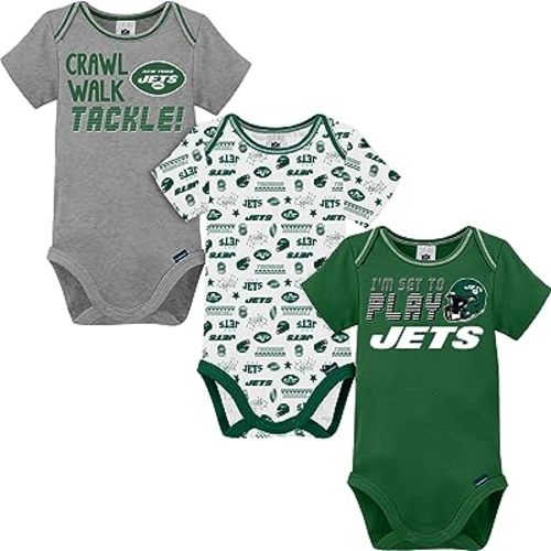 Gerber Unisex Baby NFL Team 3 Pack Short Sleeve Onesie Bodysuit