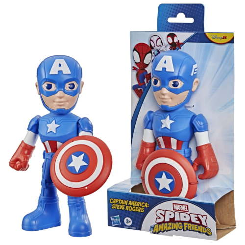 Marvel Spidey and His Amazing Friends Captain America: Steve Rogers Action Figure, Ages 3+