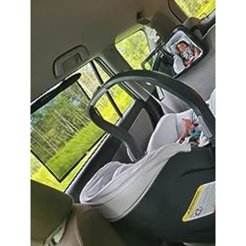 Shynerk Baby Car Mirror, Safety Car Seat Mirror for Rear Facing Infant with Wide Crystal Clear View, Shatterproof, Fully Assembled, Crash Tested and Certified - Black