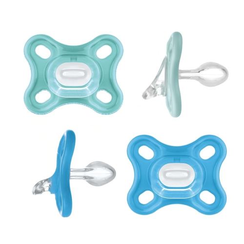 MAM Comfort Baby Pacifiers, Lightweight One-Piece Full Silicone Binky for Newborns 0-3 Months, BPA-Free Nipple, Easy to Clean Pacifier, Best for Breastfed Babies, with Sterilizer Case, 4 Count Binkies
