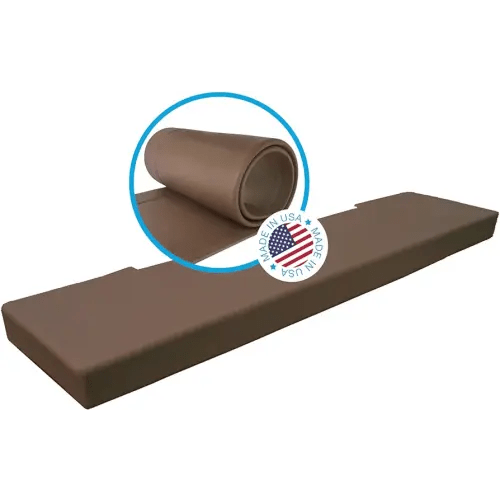 KidKusion Soft Seat Hearth Pad | Made in USA | Brown | 90" x 14" | Fireplace and Hearth Protection