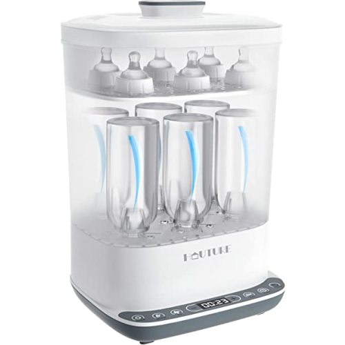 Baby Bottle Sterilizer | Esterilizador de Biberones, 6-in-1 HAUTURE Bottle Sterilizer and Dryer, Electric Steam Bottle Sanitizer for Baby Stuffs, Baby Bottles & Breast Pump Accessories