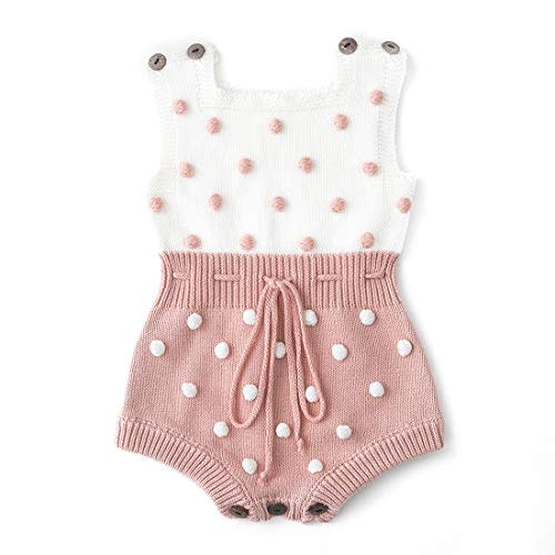 Simplee kids Baby Girl Kint Romper Fall Sleeveless Pompoms Rompers Newborn Little Girl Overall Jumpsuit Outfits