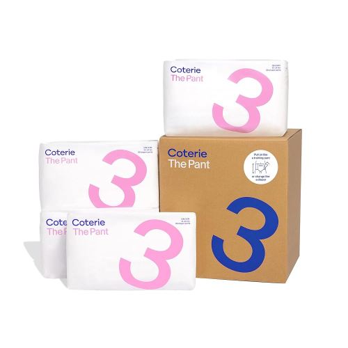 Coterie The Pant, Size 3, Pull Up Style Diapers for Sensitive Skin, Hypoallergenic, Super Absorbent Overnight Leak Protection, 12/24 M (14-24 lbs) 144 Count