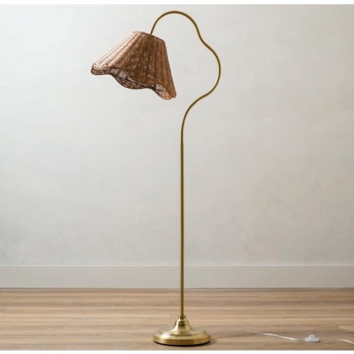 Lucinda Floor Lamp with Woven Shade - Magnolia