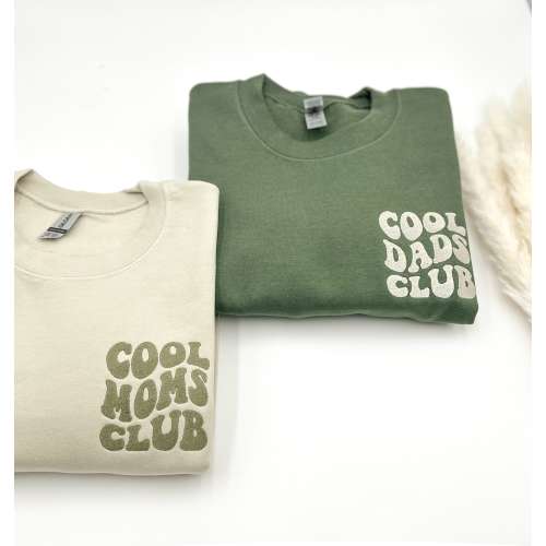 Embroidered Cool Moms-Dads Club Sweatshirt, Mama Sweater, Mother's Day Gift-present, Mom-Dad Shirt, Special Parent shirt, Baby Announcement