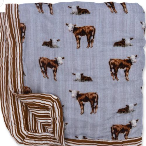 Hereford & Rust Stripe Bamboo Muslin Blanket – Cowkid Clothing Company