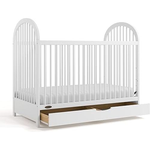 Graco Olivia 3-in-1 Convertible Crib with Drawer (White) – Converts from Baby Crib to Toddler Bed and Daybed, GREENGUARD Gold Certified, Baby Safety Alliance Verified, Easy Assembly