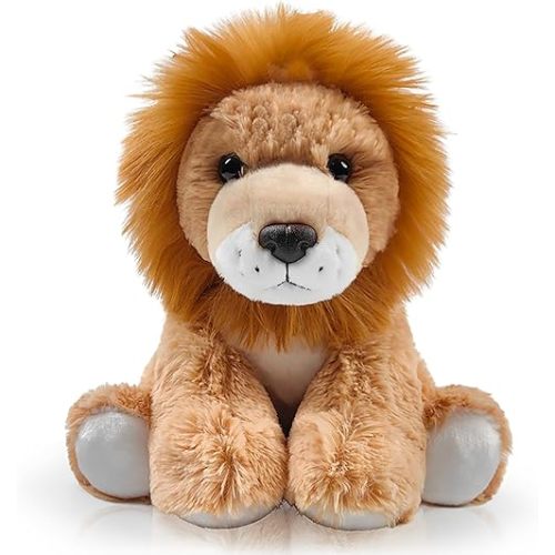 Lion Stuffed Animal Toys, 8.5 Inch Soft and Cuddly Plush Animals, Cute and Realistic Animals Gifts for Boys and Girls Toy for Toddlers 1-3