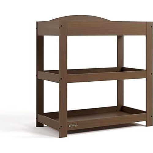 Graco Customizable Changing Table with Water-Resistant Changing Pad (Hazelnut) - Customizable Modern Flat or Classic Arched Headboard, Changing Pad Included