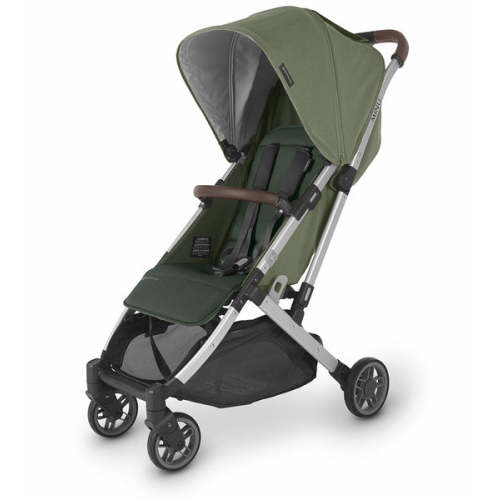 UPPAbaby Minu V2 Compact Stroller - Emelia (Sage Melange / Silver / Chestnut Leather)