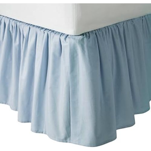 Baby Doll Bedding Solid Crib Skirt/Dust Ruffle, Blue