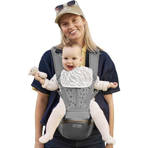 Baby Carrier Pro, MOMTORY Safety-Certified 6-in-1 Ultra Storage Baby Carrier Newborn to Toddler, Detachable Baby Holder Carrier with Hip Seat, Ergonomic Cozy Baby Front and Back Carrier for 7-50lbs