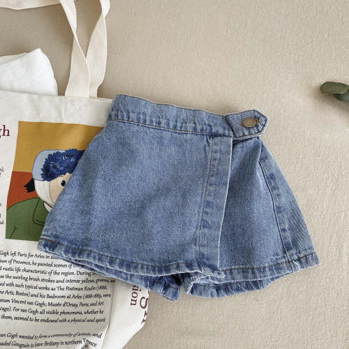 Boho Elastic Denim Shorts