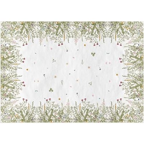 Artoid Mode Antique Herbs and Wild Flowers Area Rug, Home Decor Low-Profile Area Rugs for Entryway Bedroom Living Room Laundry Room Indoor 5x7 Feet