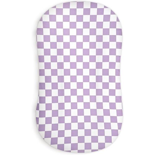 DILIMI Baby Lounger Cover for Boys and Girls, Removable Cover Ultra Soft Comfortable Lounger Slipcover, Purple Checkered (Lounger not Included)