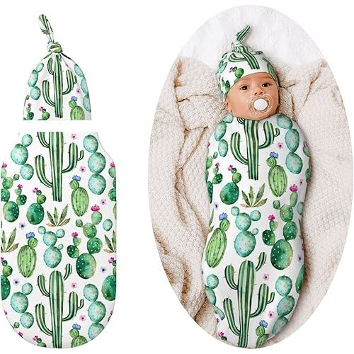 Cactus Swaddle Blankets Soft Receiving Blanket Baby Swaddle Wrap for Baby Girls Boys
