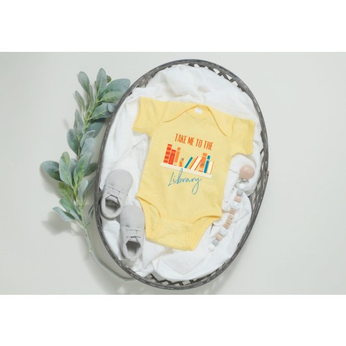 Onesie, Infant Fine Jersey Bodysuit, Take Me to the Library, Book Lover Baby Outfit, Infant Bookworm Clothes