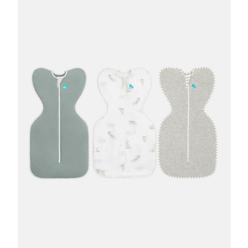 Swaddle Up™ Starter Bundle 1.0 TOG Deep Olive Cloud Bunnies Grey