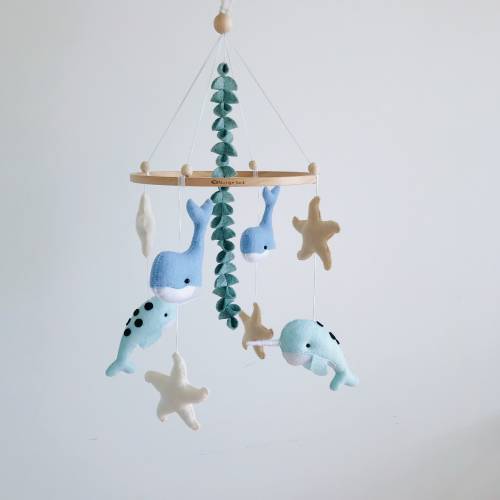 Nautical mobile , whale mobile , ocean mobile , narwhal baby mobile , nautical baby shower