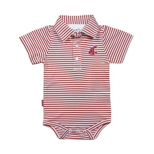 Washington State Cougars Garb Infant Carson Polo Bodysuit - Crimson/White