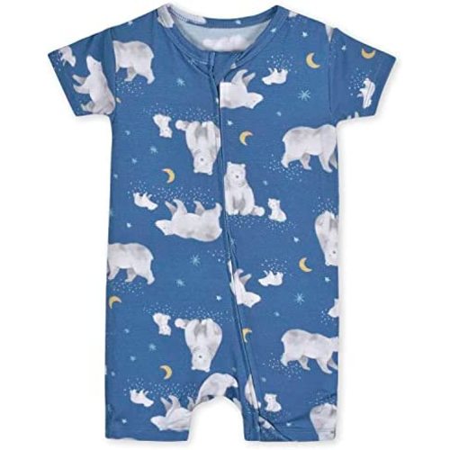 Gerber Baby Buttery-Soft Short Sleeve Romper with Viscose Made with Eucalyptus