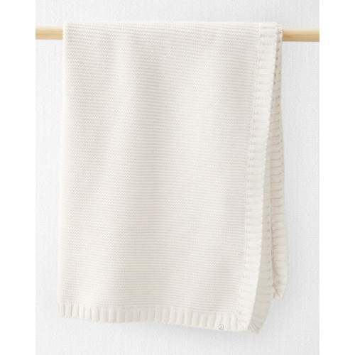 Baby Organic Cotton Signature Stitch Blanket in Cream - Little Planet | Carter's
