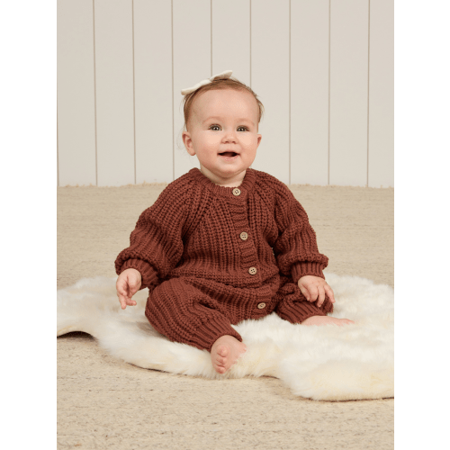 Chunky Knit Jumpsuit, Cranberry