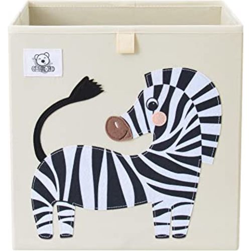 CLCROBD Foldable Animal Cube Storage Bins Fabric Toy Box/Chest/Organizer for Toddler/Kids Nursery, Playroom, 13 inch (Zebra)