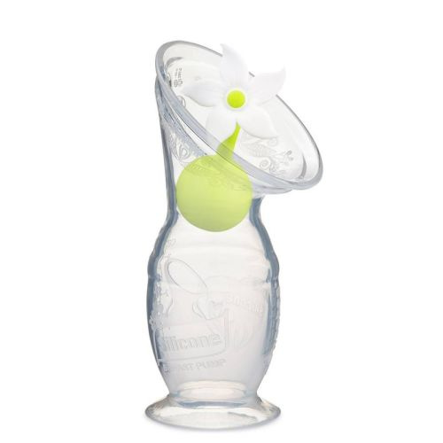 haakaa Breast Pump with Suction Base and Flower Stopper, Color: White