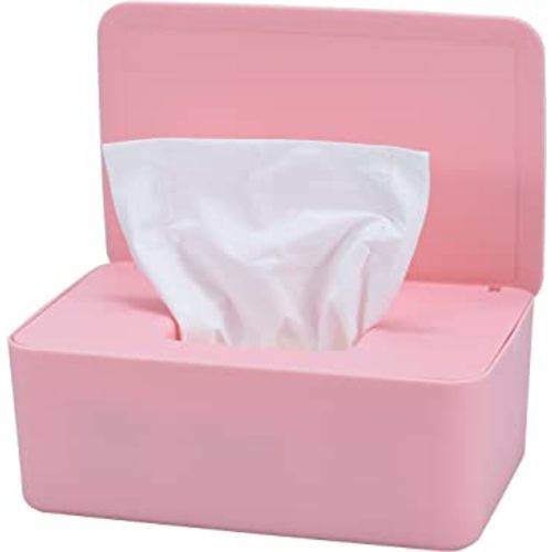 Diaper Wipes Dispenser, Baby Wipes Case, Baby Wipe Holder Keeps Diaper Wipes Fresh, Wipe Container with Non-Slip Feet (Pink)